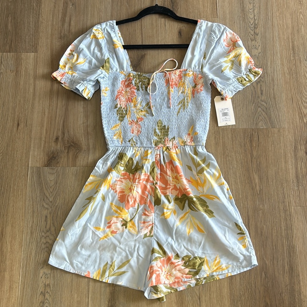 Billabong Flirty Day Floral short sleeve pastel Romper